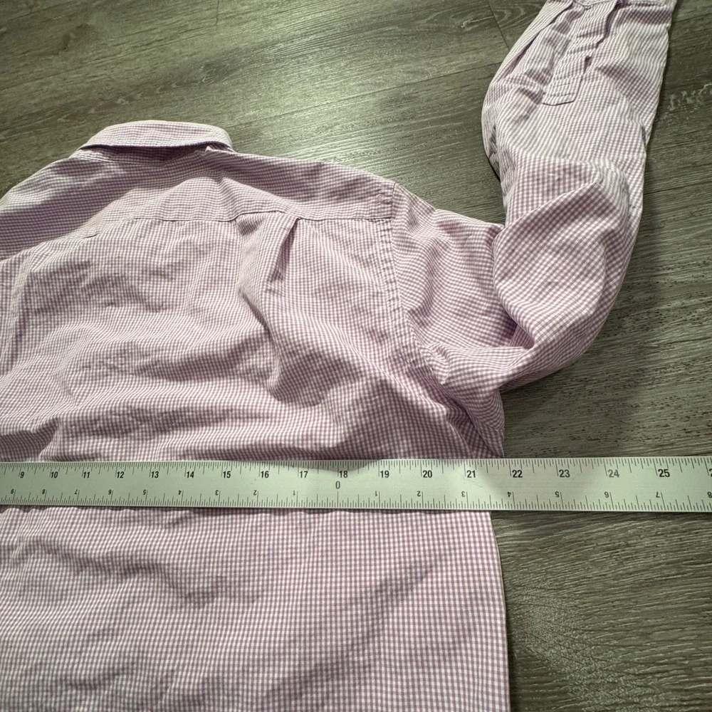 J Crew Shirt Mens M Pink Gingham 2-Ply Cotton Button Heritage Preppy Minimal
